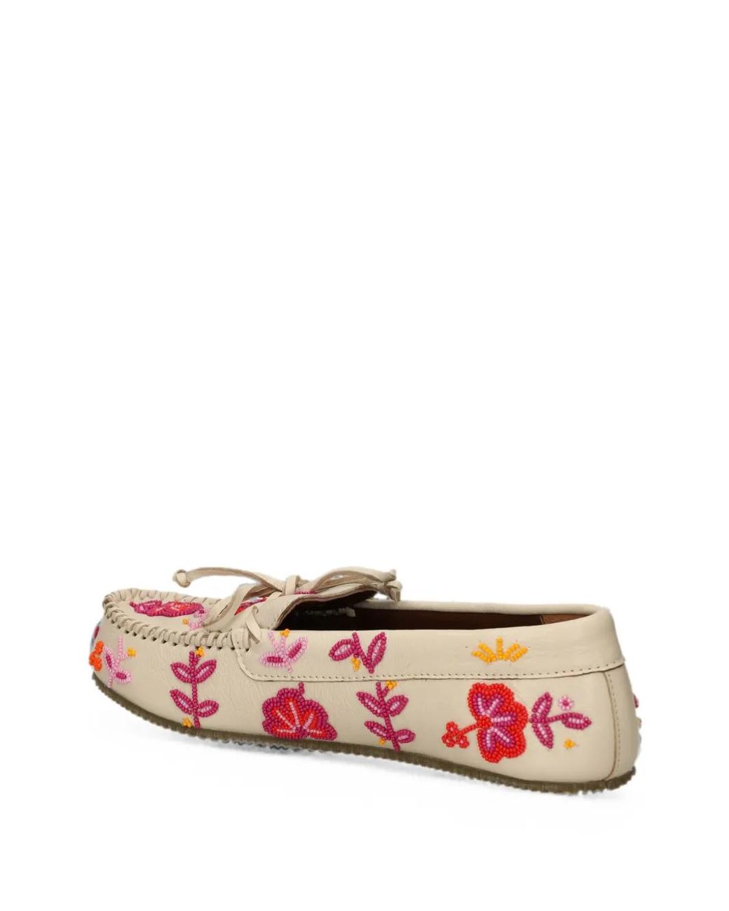 De Siena Shoes Pink Arianna Bead-Embellished Leather Loafers