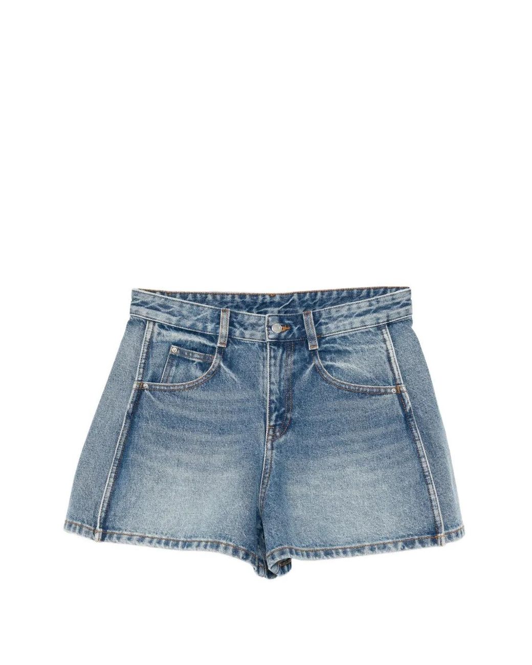 JNBY Blue Faded-Wash Five-Pocket Shorts