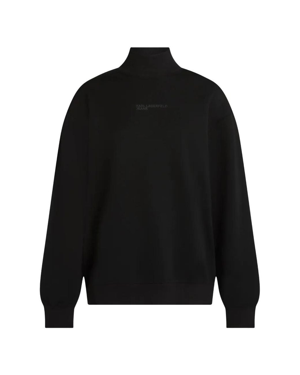 Karl Lagerfeld Black Open-Back Turtleneck Sweatshirt