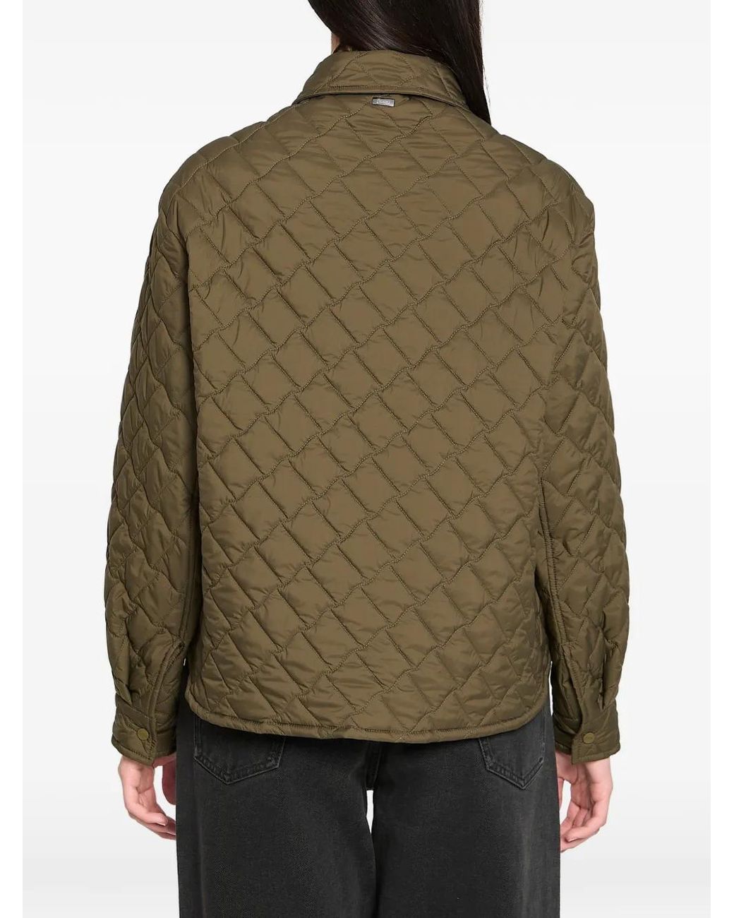 Herno Green Gesteppte Kapuzenjacke