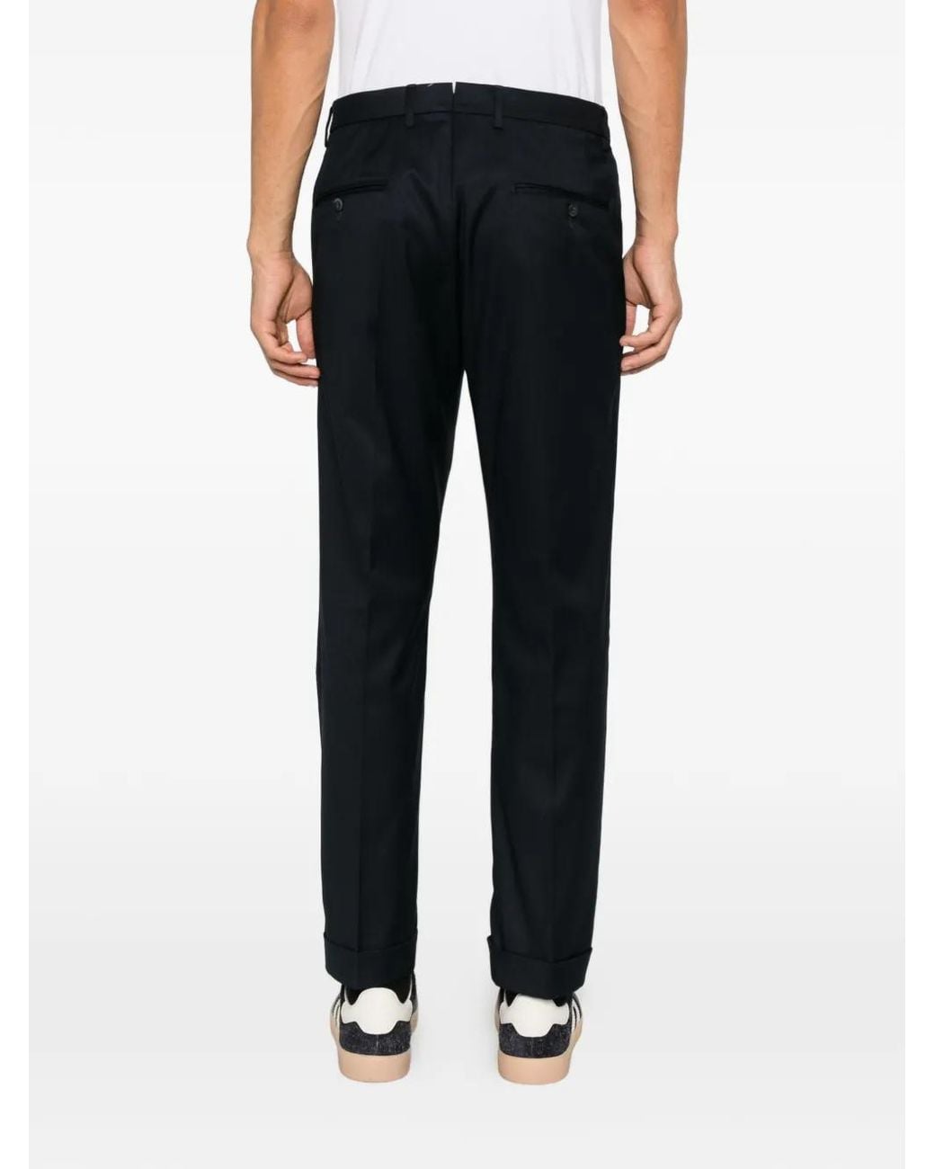 GTA Black Pantalon Plissé Luca À Ourlet Retroussé for men