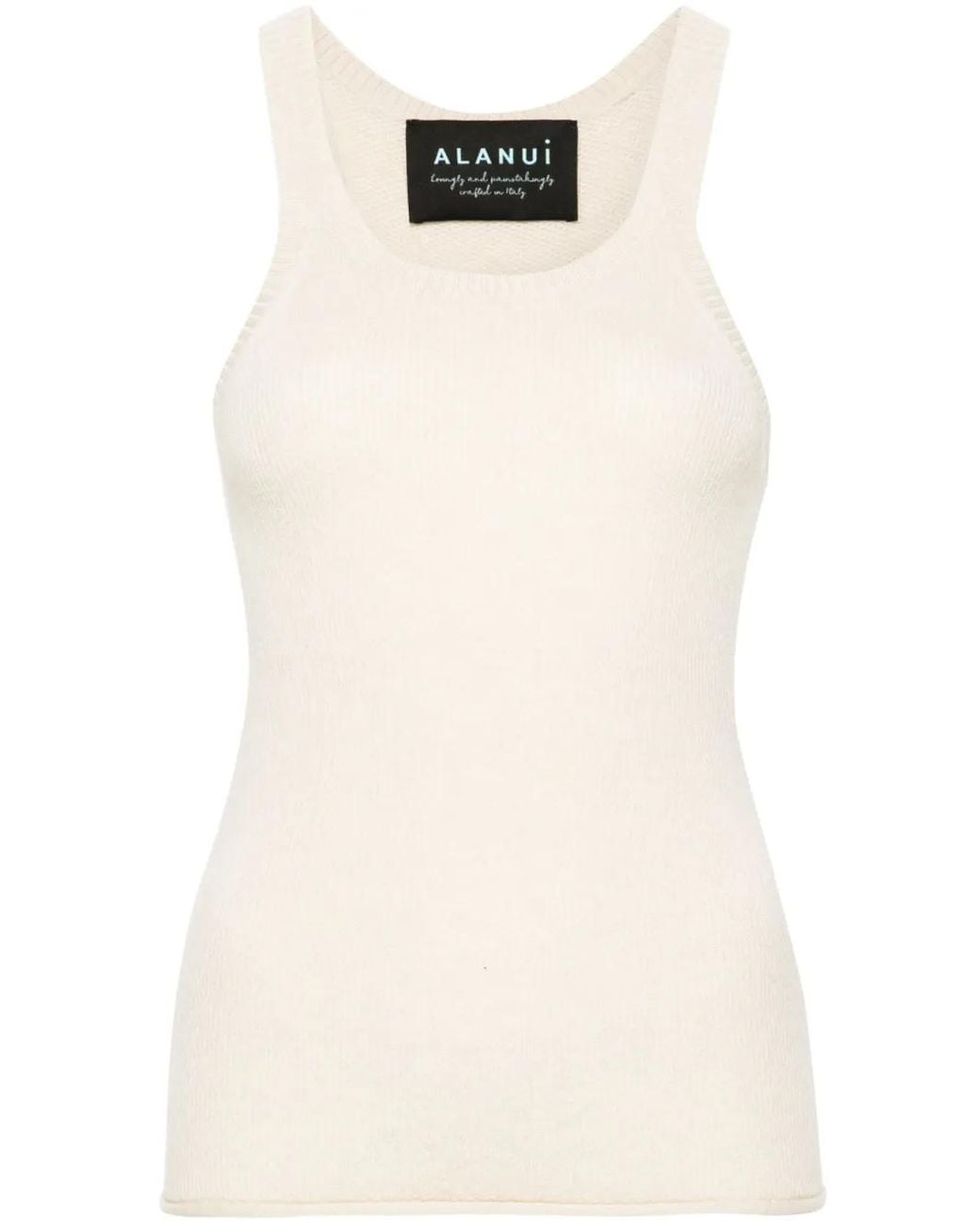Alanui Natural Racerback Ribbed Tank Top