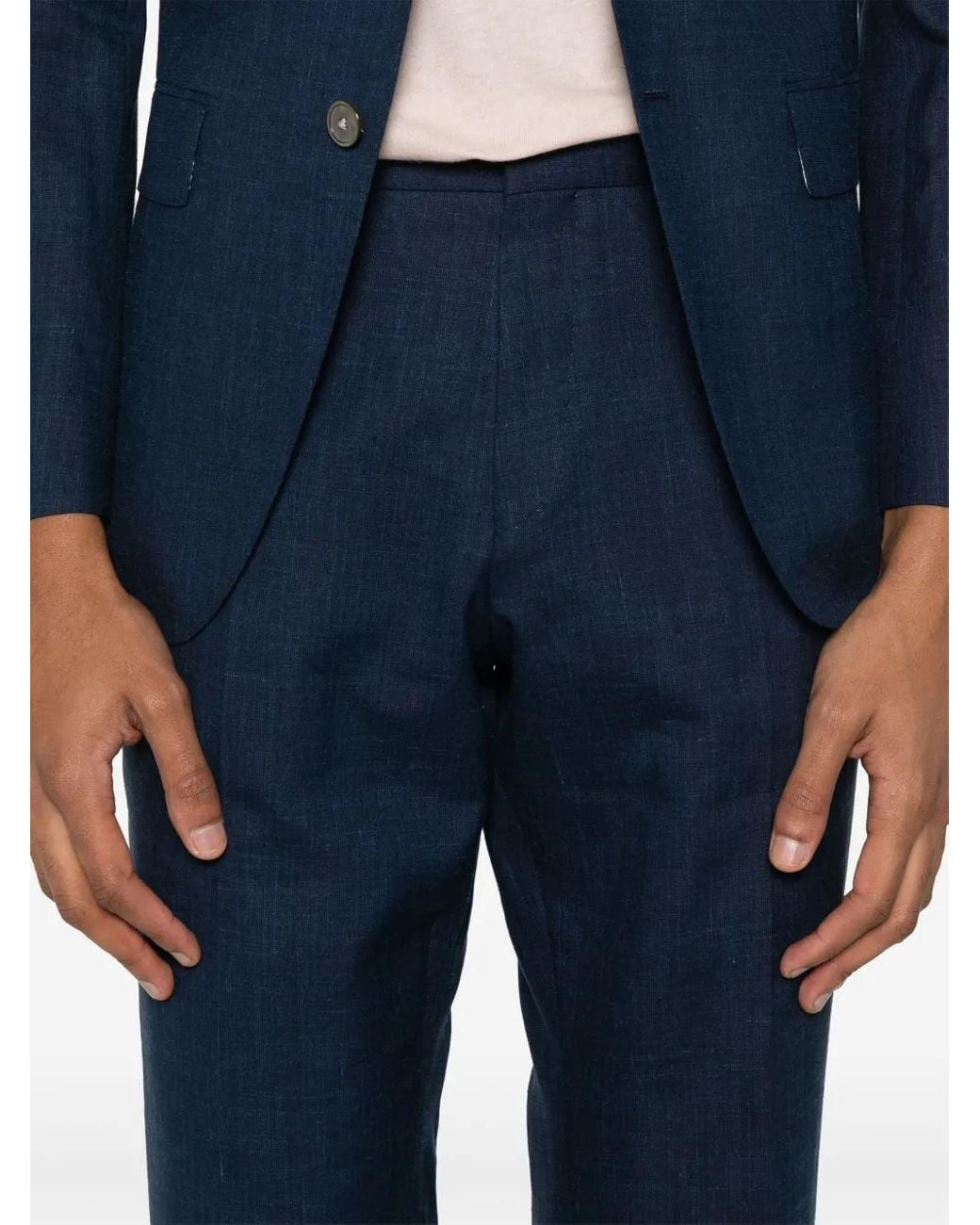 Boss Blue Slub-Texture Suit for men