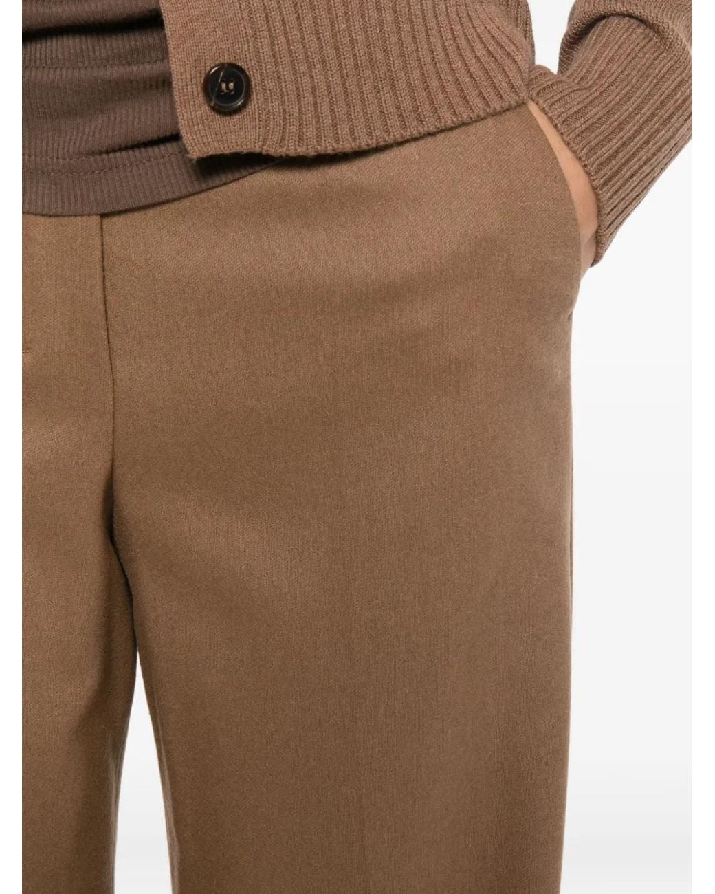 Max Mara Natural Pressed-Crease Straight-Leg Trousers