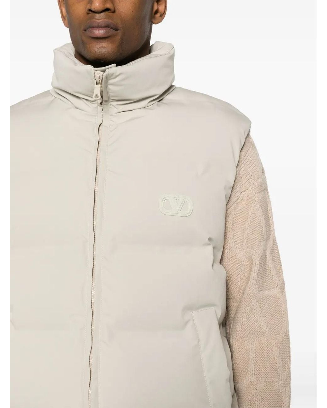 Valentino Garavani White Maxi-Vlogo Down Gilet for men