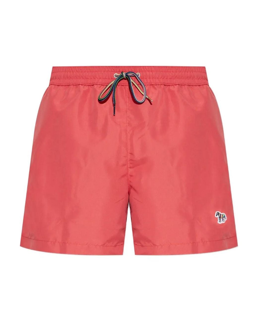 Paul Smith Red Burnt- Zebra-Logo Swim Shorts for men