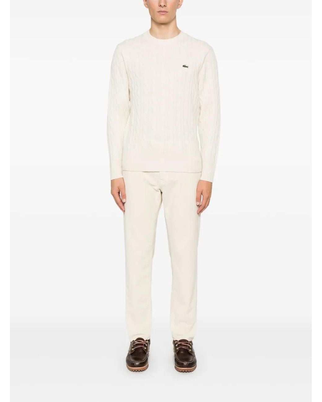 Lacoste Natural Cable-Knit Sweater for men