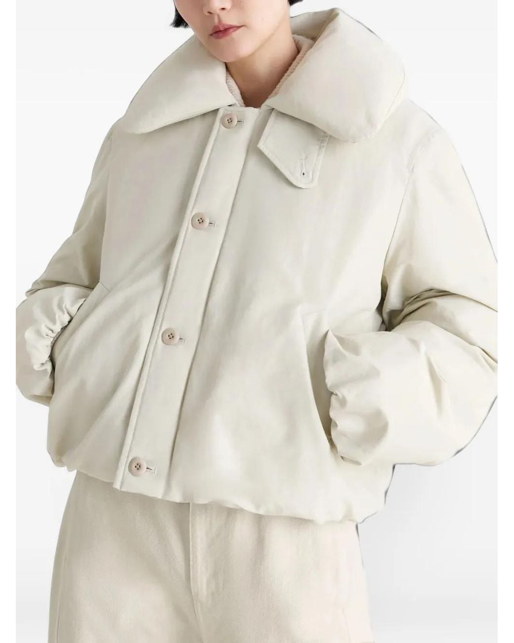 Lemaire White Button-Up Padded Jacket