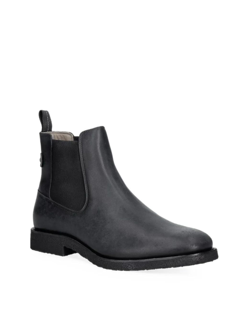 AllSaints Black Elasticated-Side Leather Boots for men