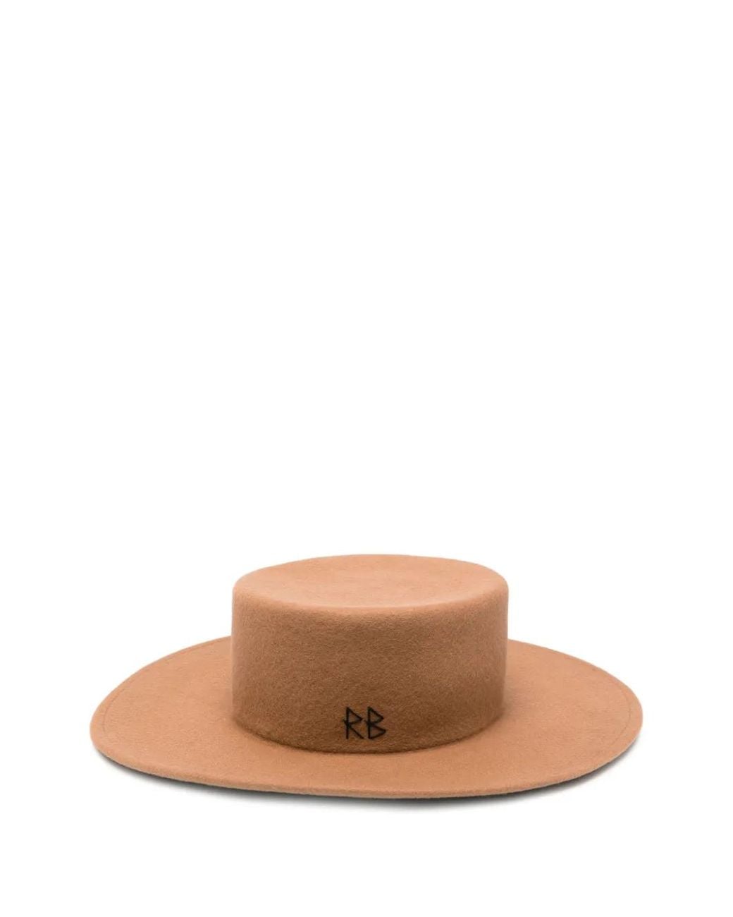 Ruslan Baginskiy Brown Wool Felt Canotier Hat