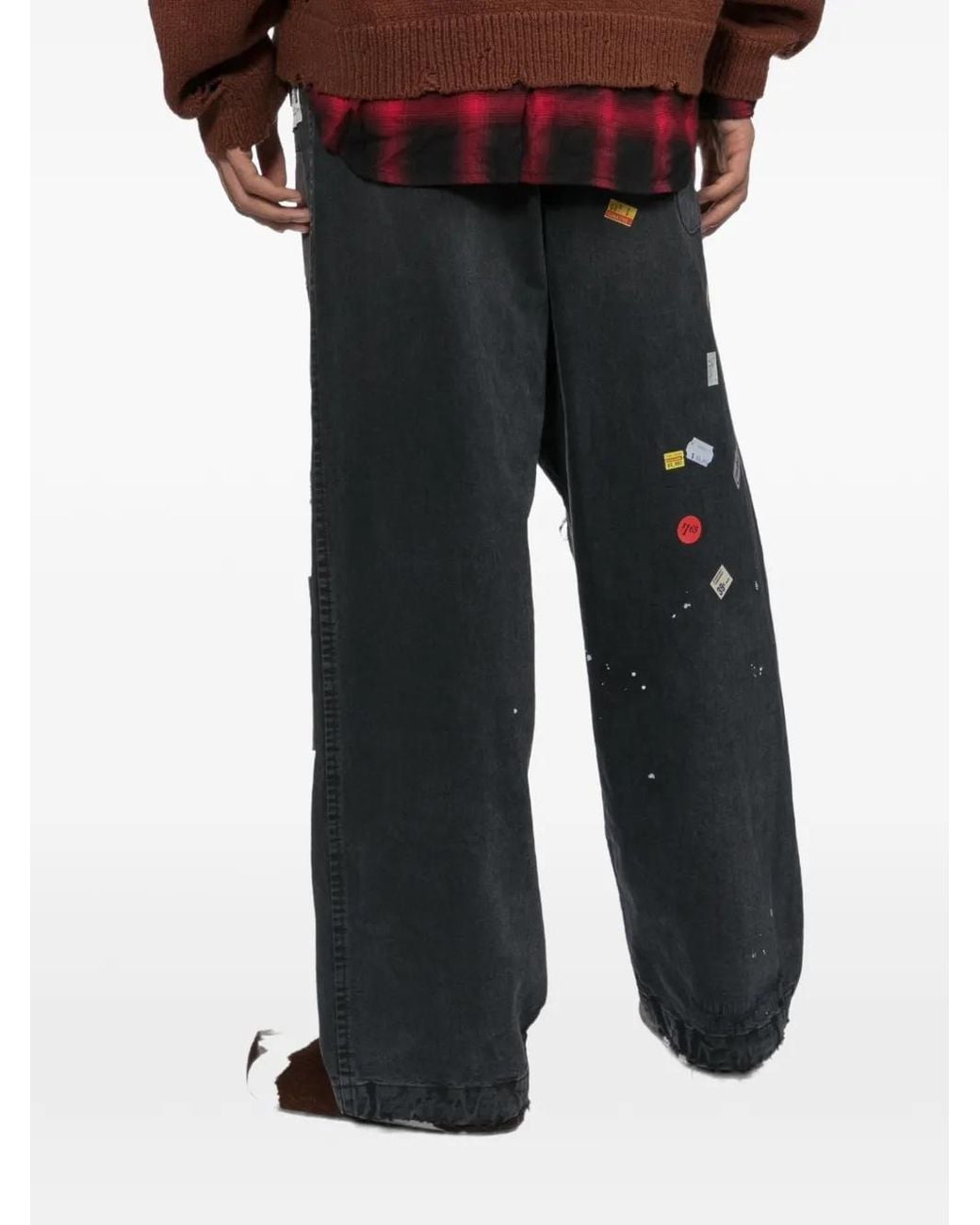 Maison Mihara Yasuhiro Gray Price-Sticker Repaired Jeans for men