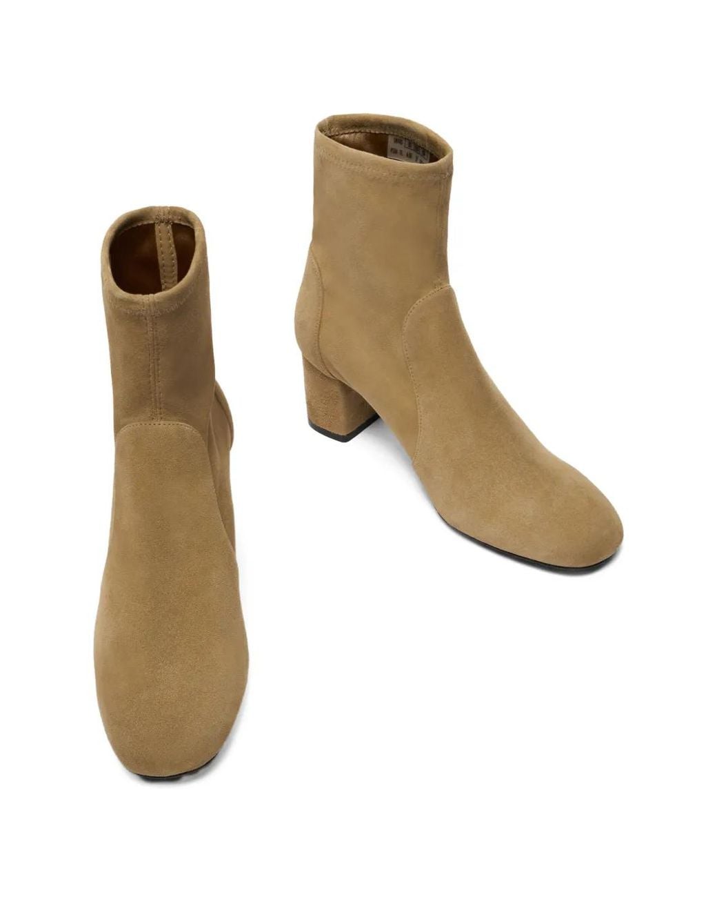 Stuart Weitzman White Lucie Almond Toe Booties