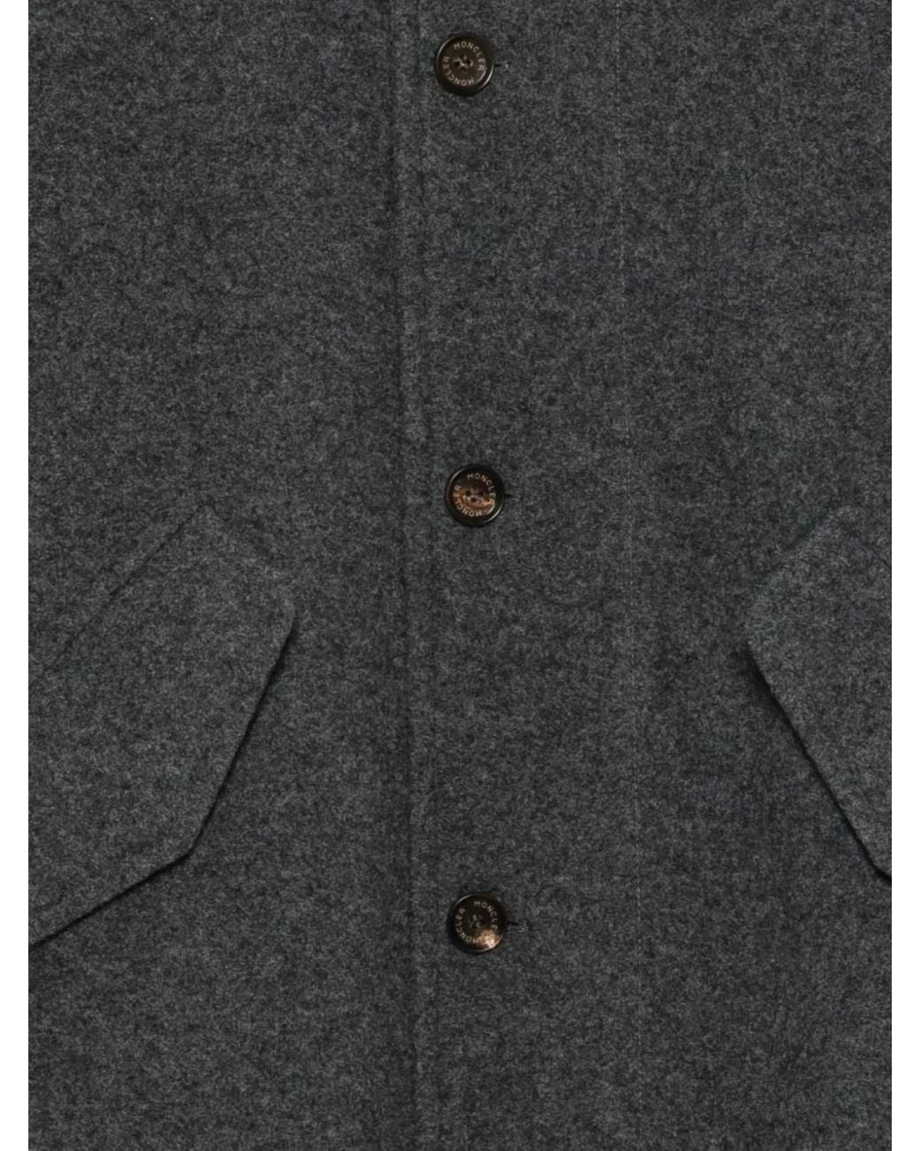 Moncler Black Button-Up Coat for men