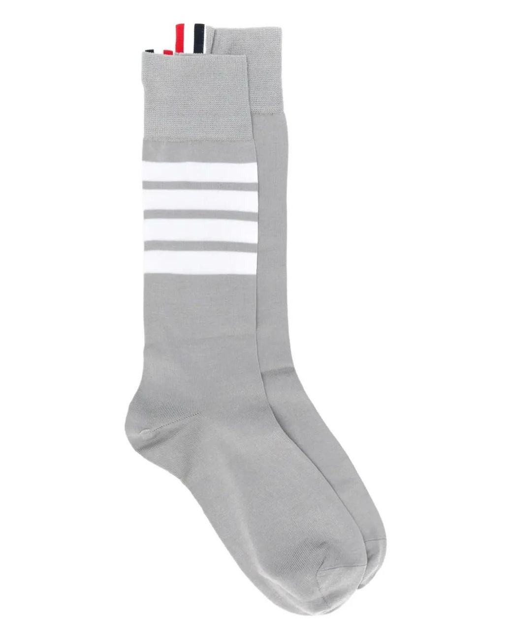 Thom Browne Gray Cotton 4-Bar Mid Calf Socks