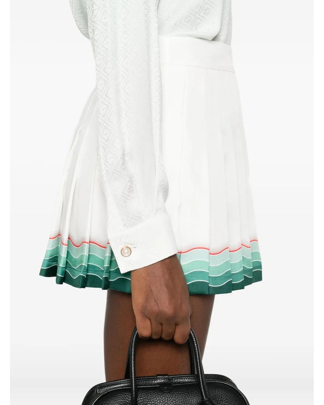 Casablanca Green Pleated Mini Skirt