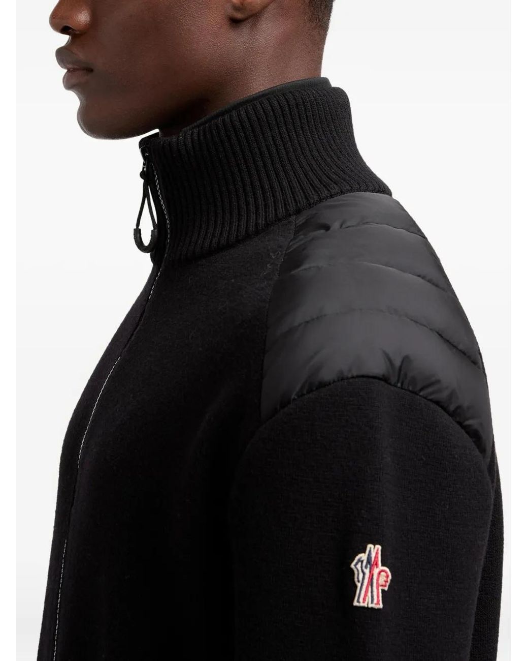 Moncler Black Zip-Up Cardigan for men