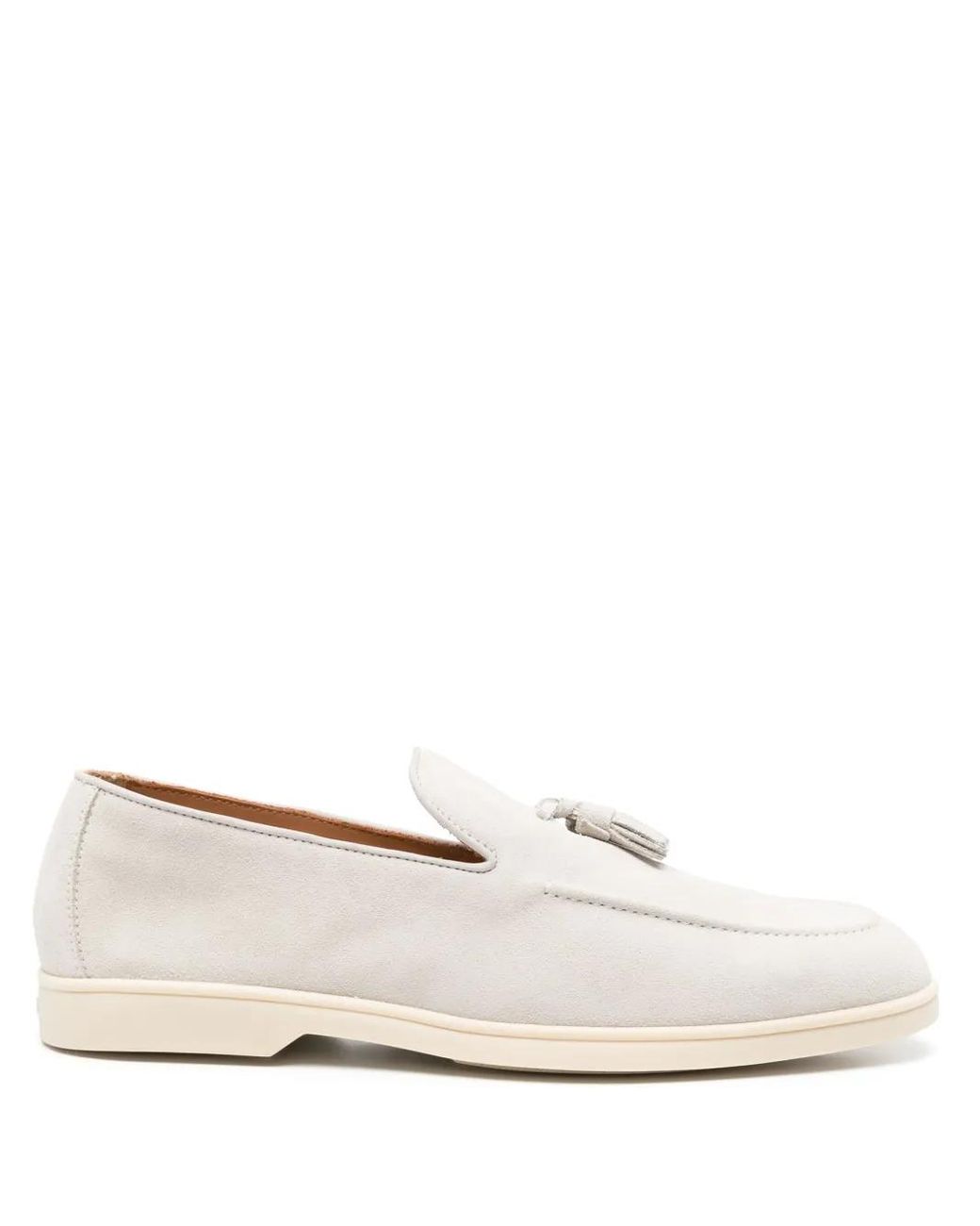 Doucal's White Tassel-Detail Loafers for men