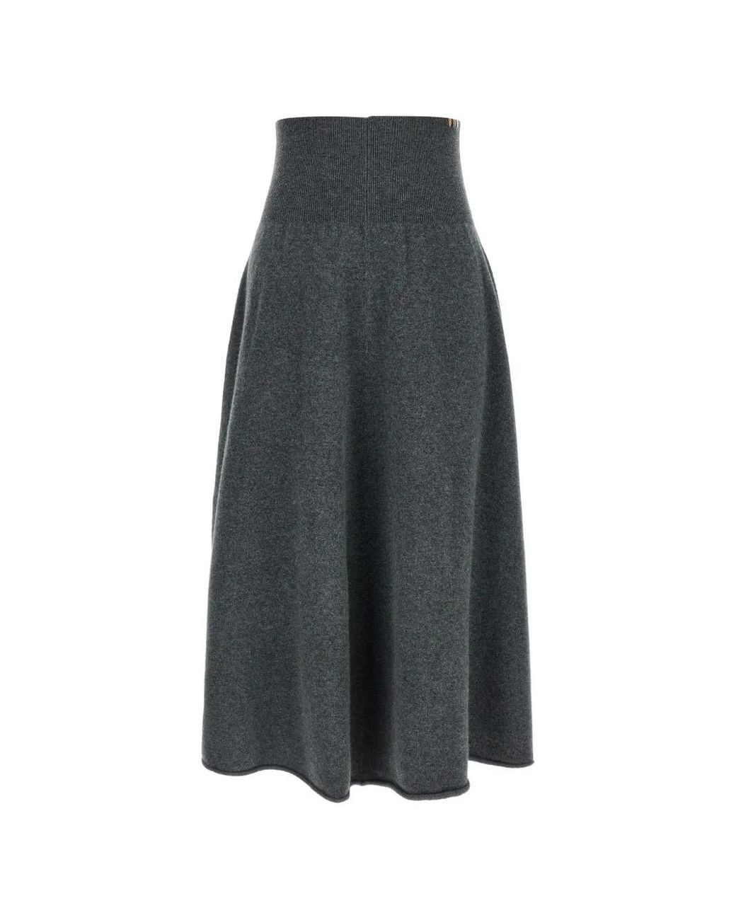 Extreme Cashmere Gray N°388 Ease Flared Midi Skirt
