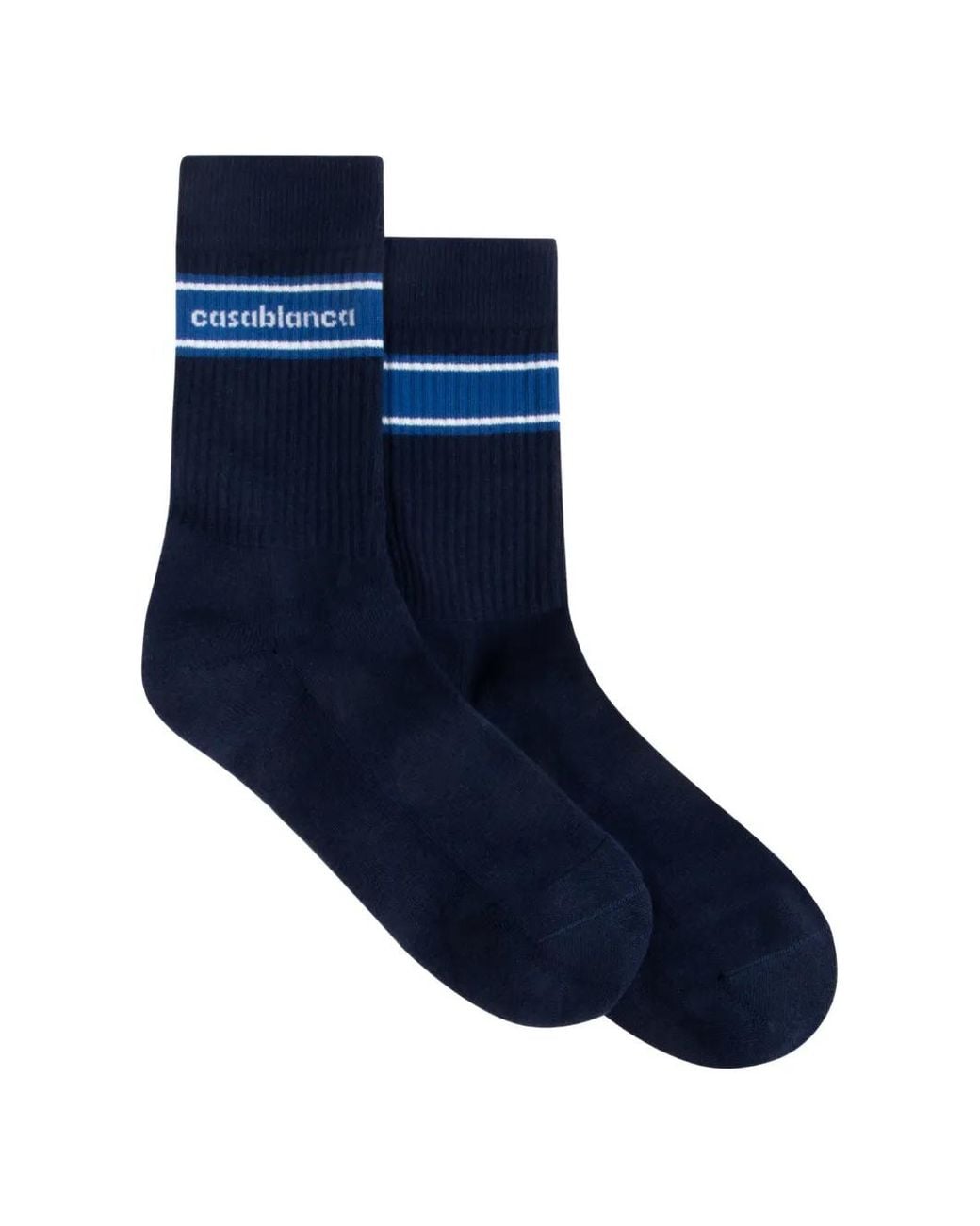 Casablanca Blue Apres Stripe-Detail Socks for men