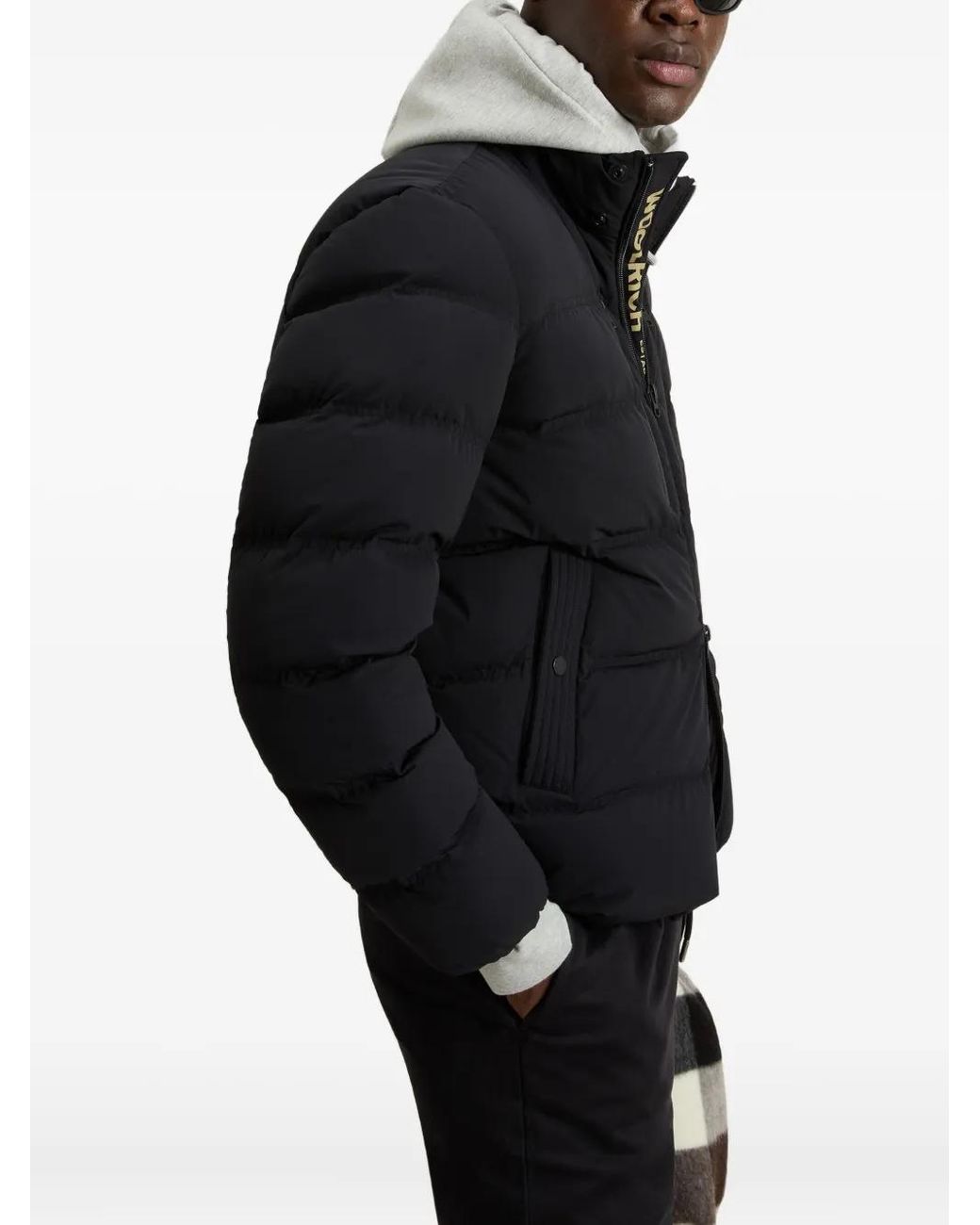 Woolrich Black Stretch Nylon Down Jacket for men