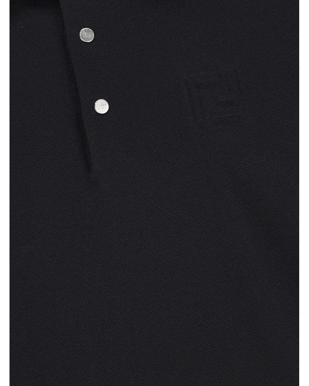 Fendi Black Polo Shirt With Logo for men