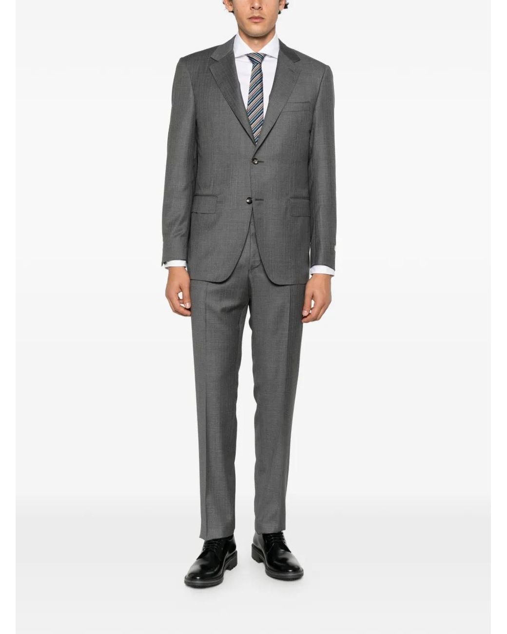 Canali Gray Single-Breasted Suit for men