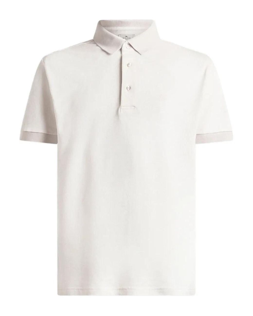Etro White Paisley Print Cotton Polo Shirt for men