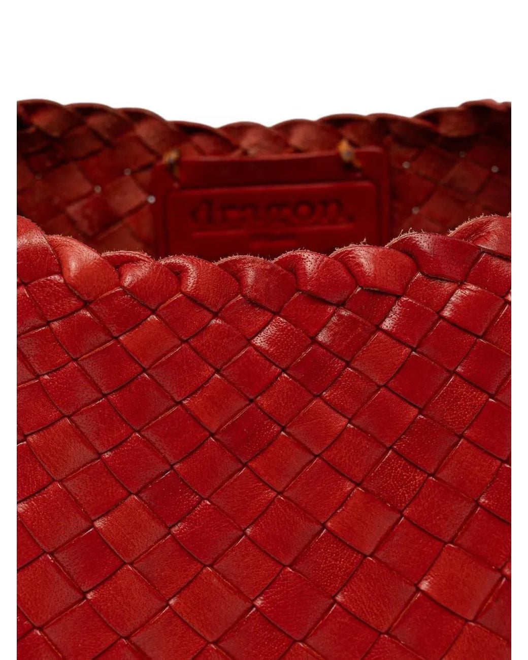 Dragon Diffusion Red Rosanna Woven Leather Shoulder Bag