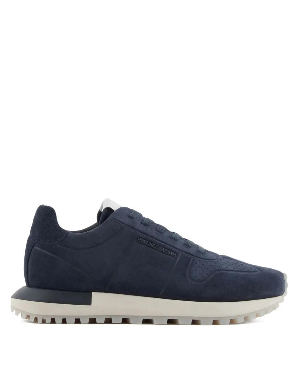 Emporio Armani Blue Logo-Detail Sneakers for men