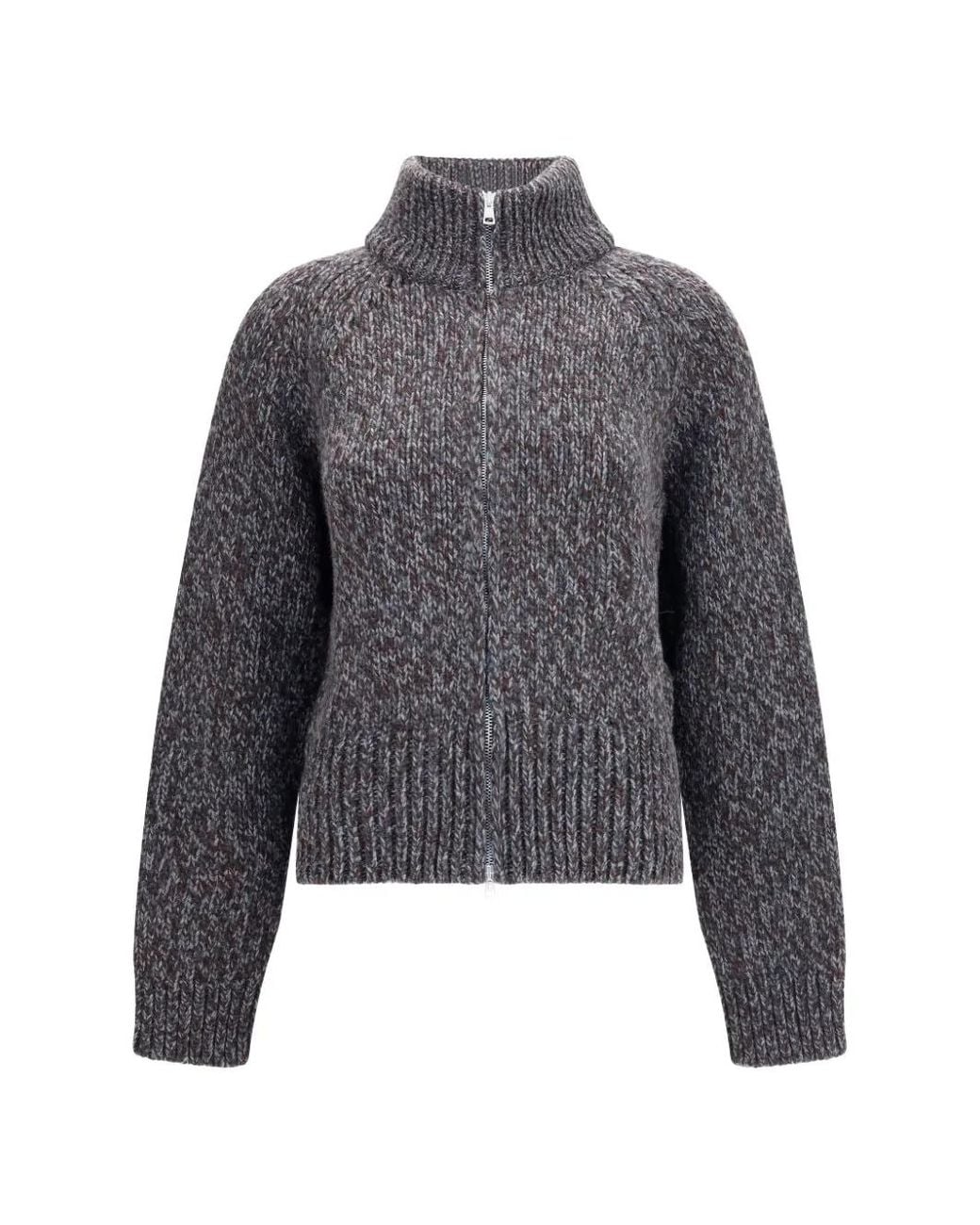 Our Legacy Gray Chunky-Knit Zip-Up Cardigan
