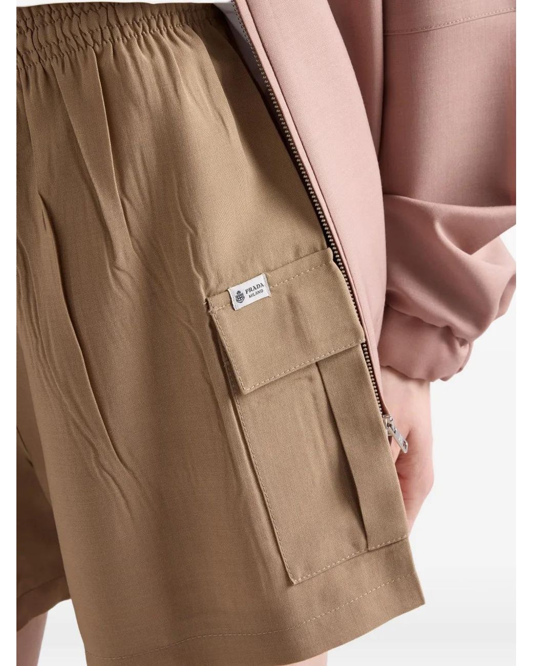 Prada Natural Light Mohair Shorts