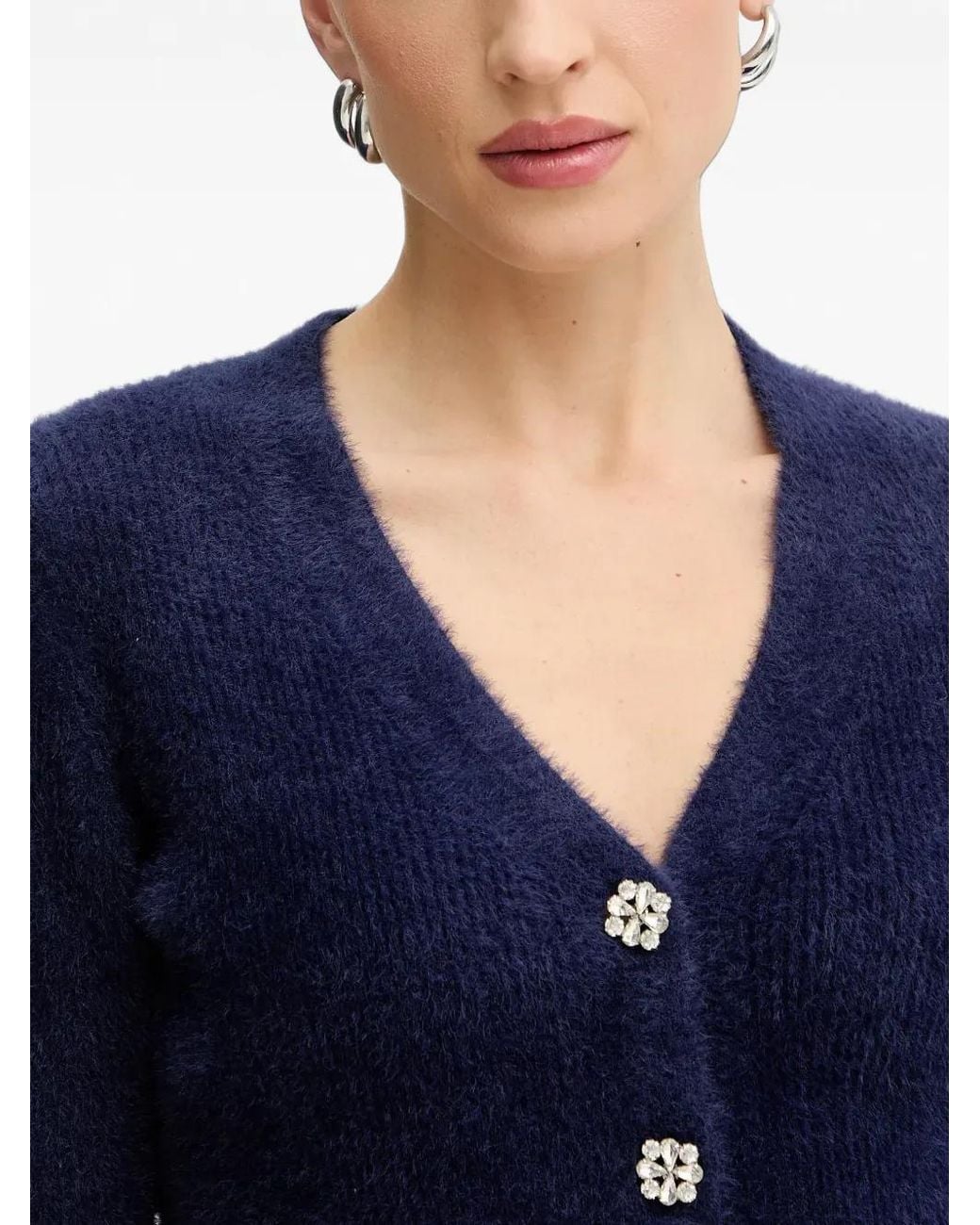 Morgan Blue Crystal-Embellished Cardigan