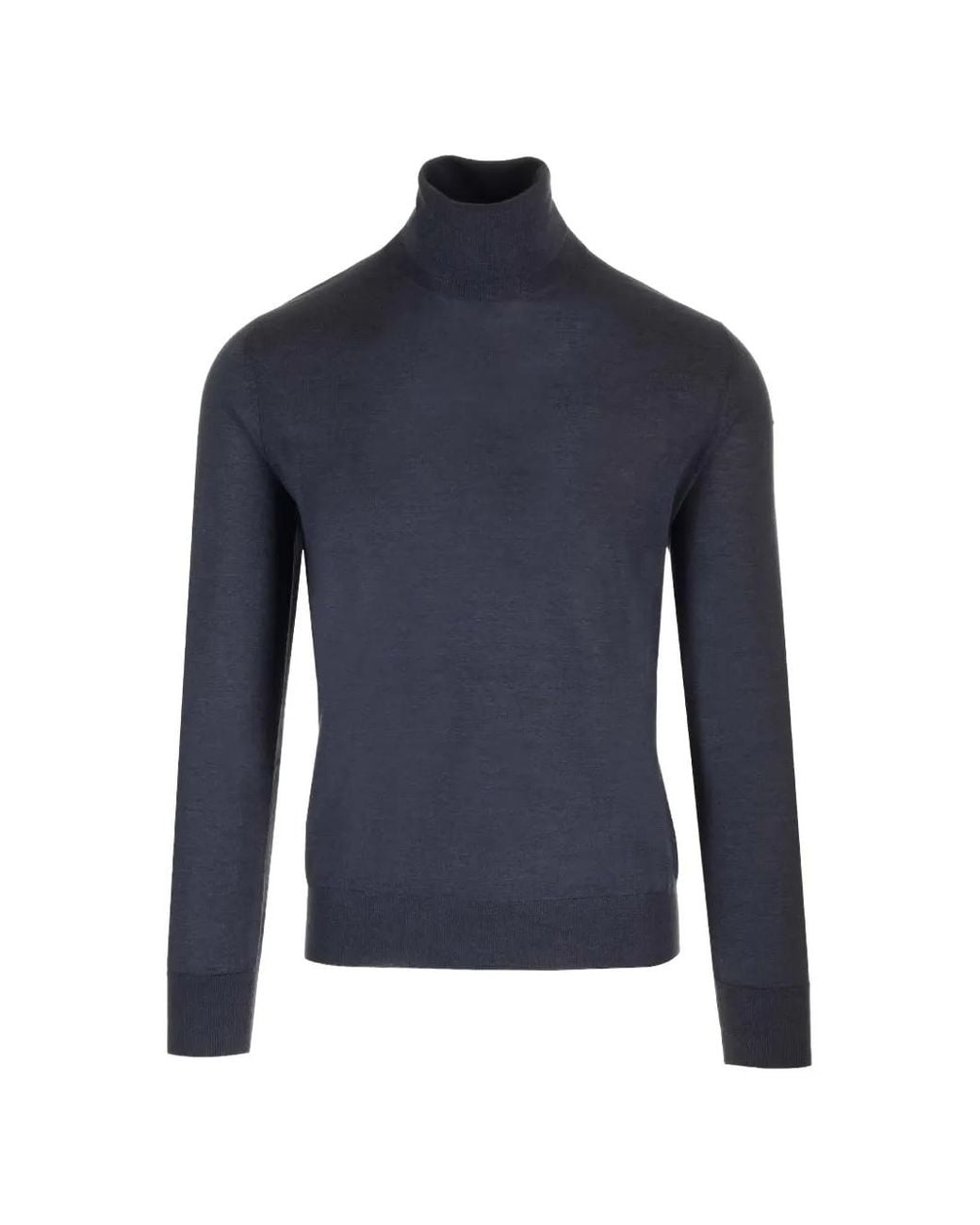 Al Duca D'aosta Blue Dolcevita Fine-Knit Roll-Neck Sweater for men