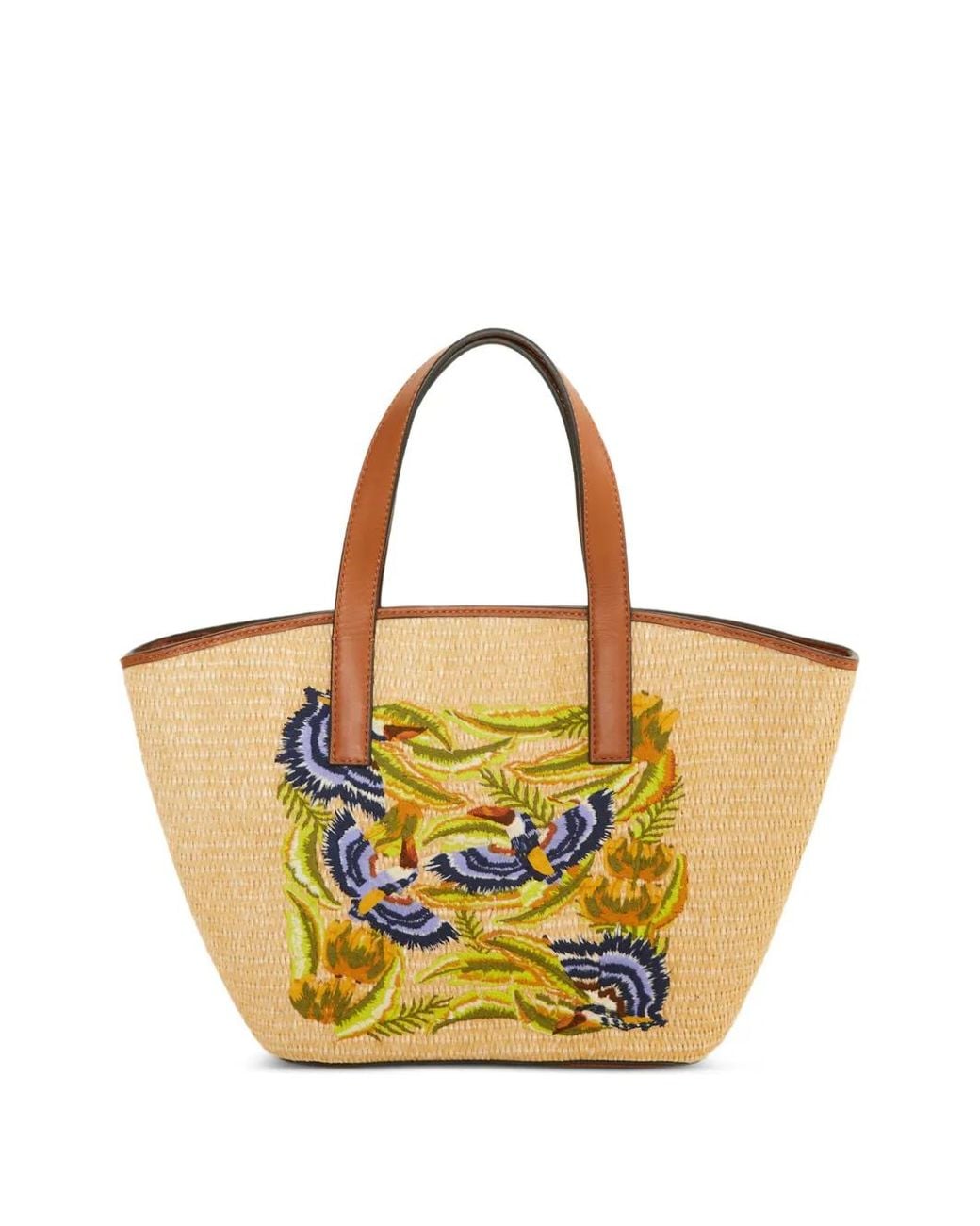Farm Rio Natural Small Embroidered Tote Bag