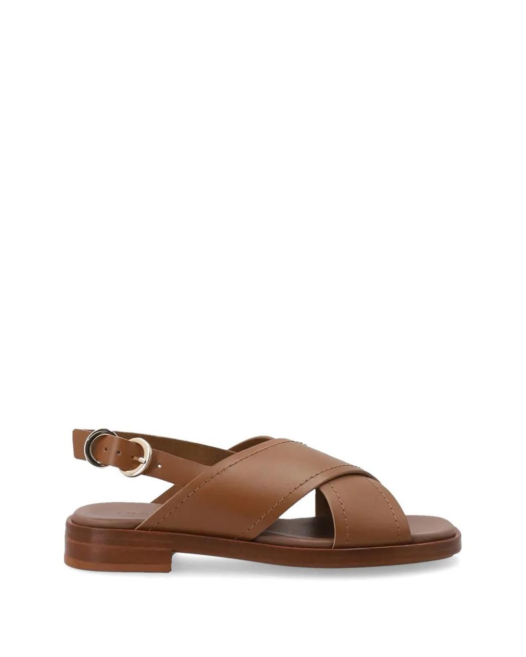 Frau Brown Crossover-Strap Buckled Sandals