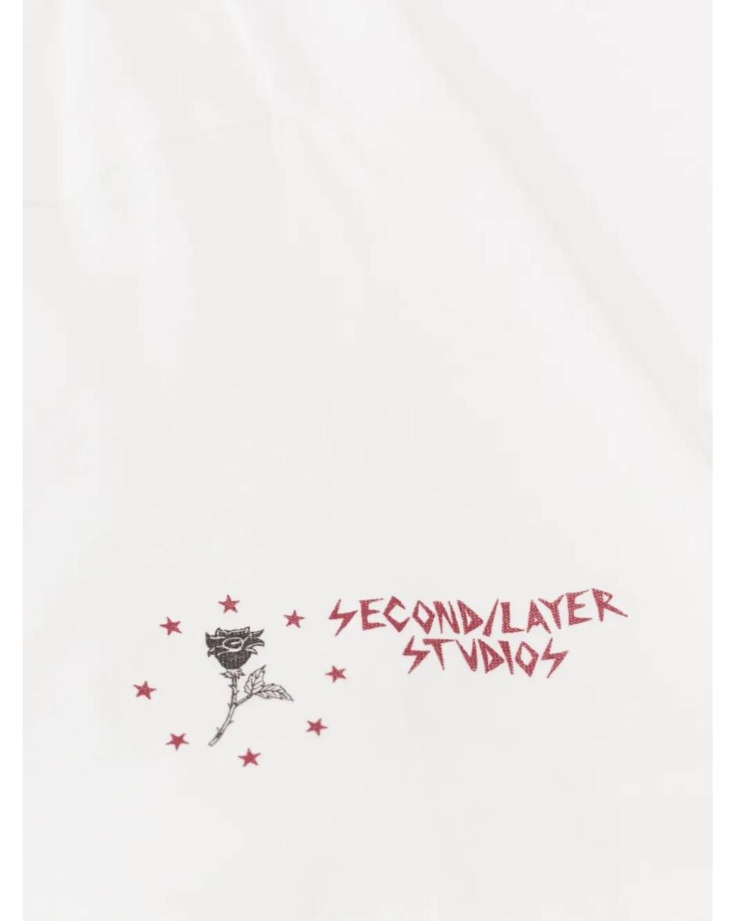 Second/Layer White Slogan-Print Short-Sleeve T-Shirt for men