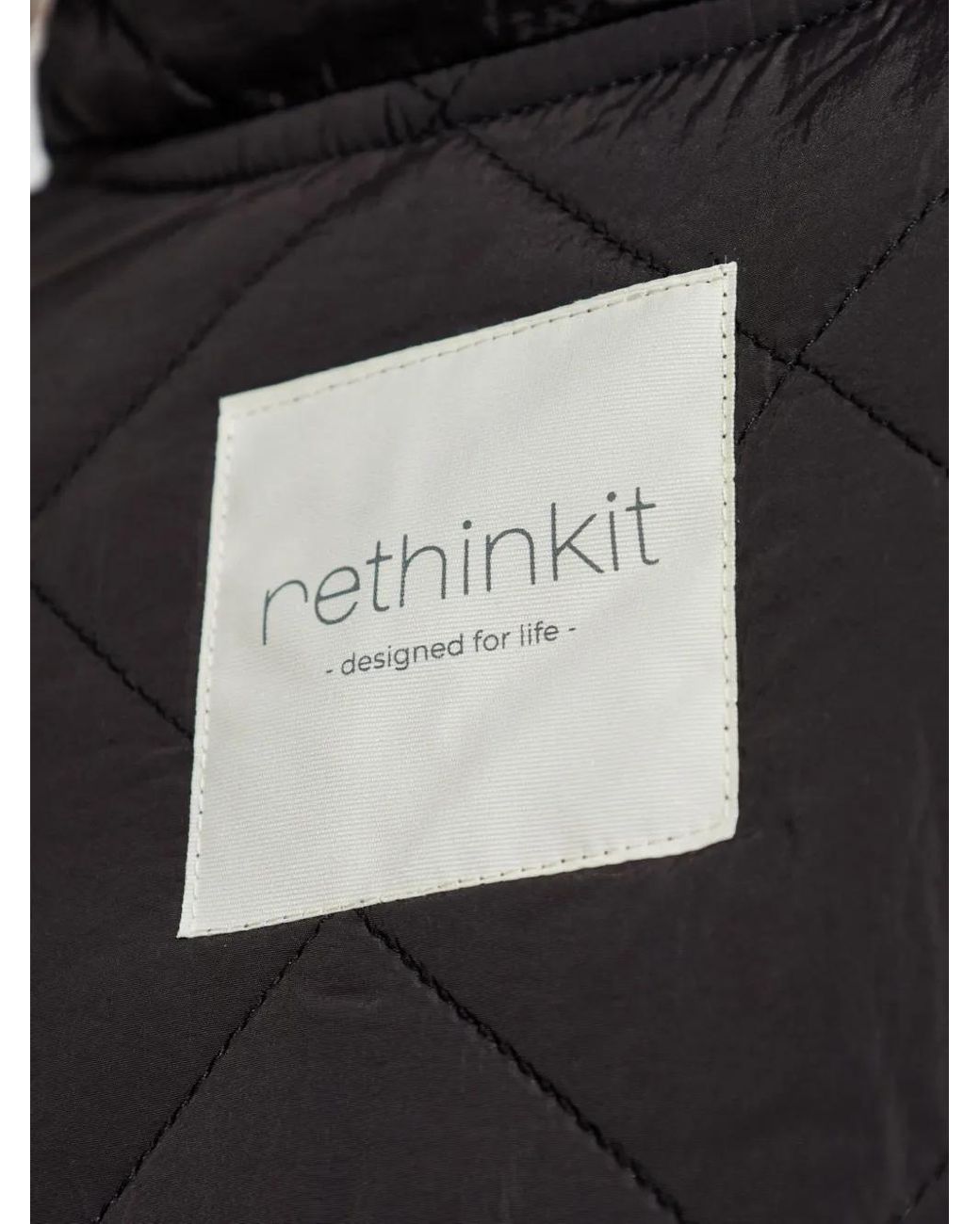 Rethinkit Studios Gray Quilted Diamond-Pattern Jacket