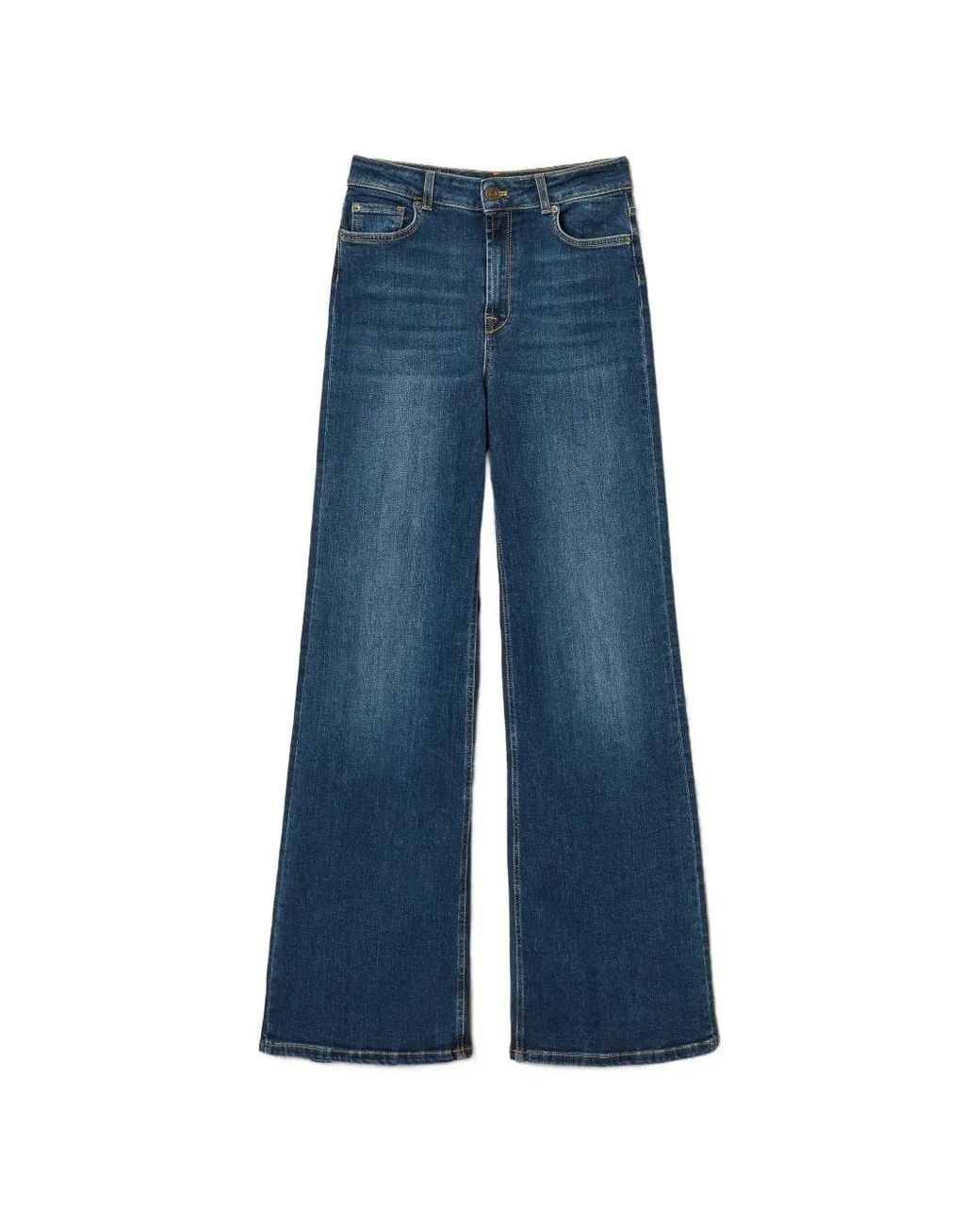 Twinset Blue Five-Pocket Wide-Leg Jeans