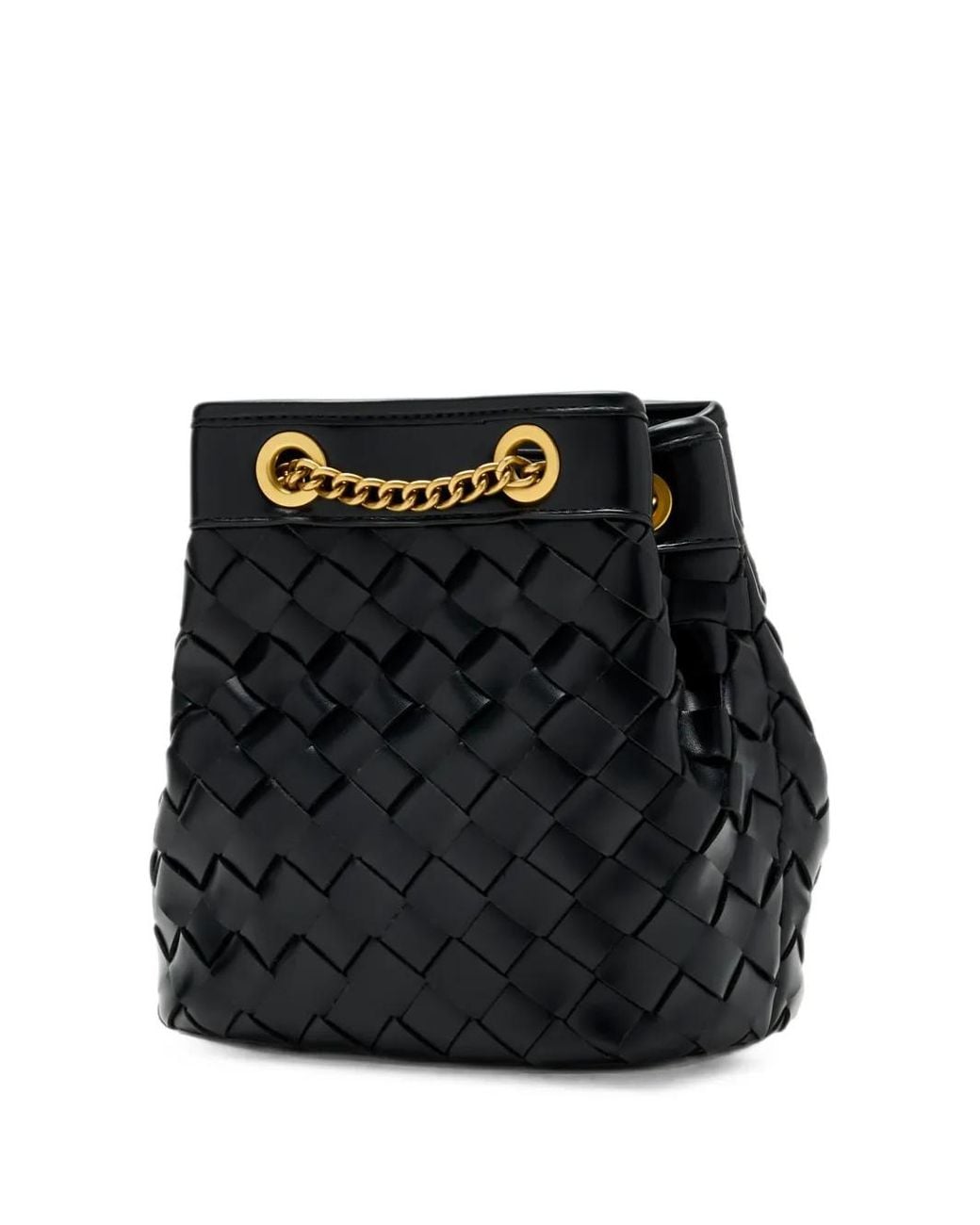 JW PEI Black Yara Hand-Woven Bucket Bag