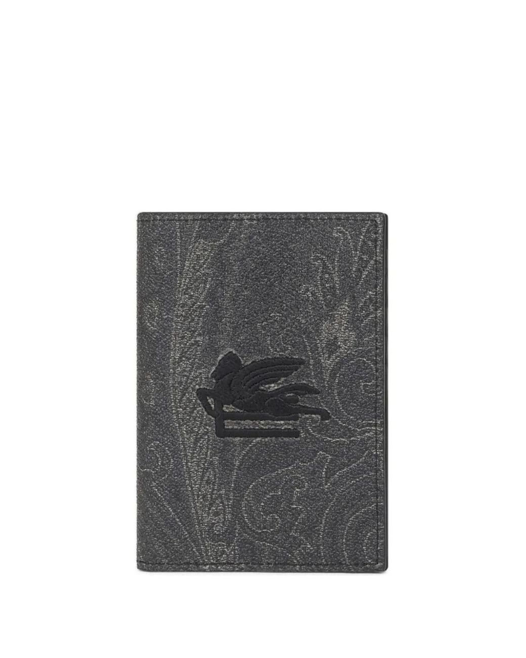 Etro Gray Essential Arnica Passport Case With Pegaso for men