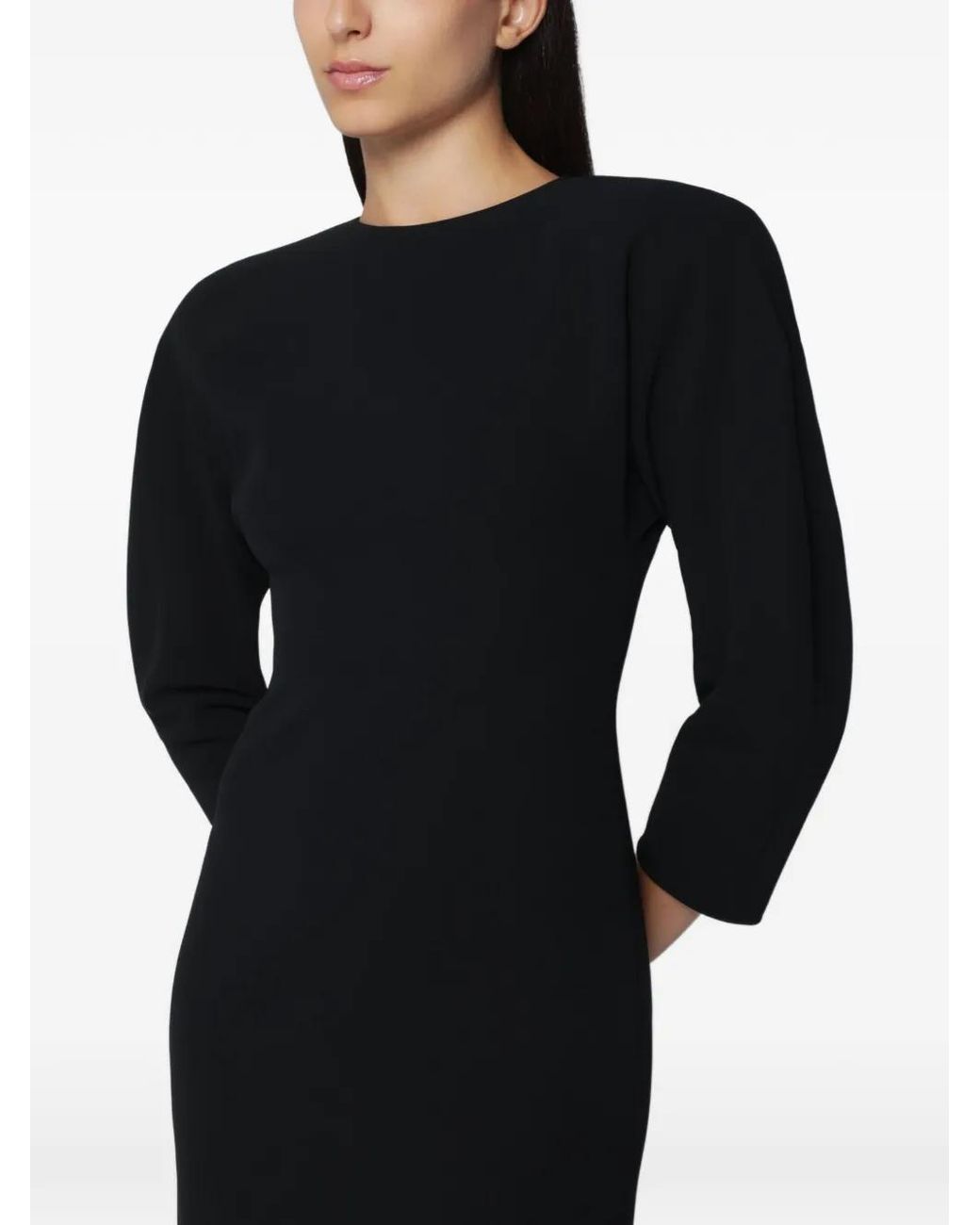 ANDAMANE Black Midikleid Mit Statement-Schultern