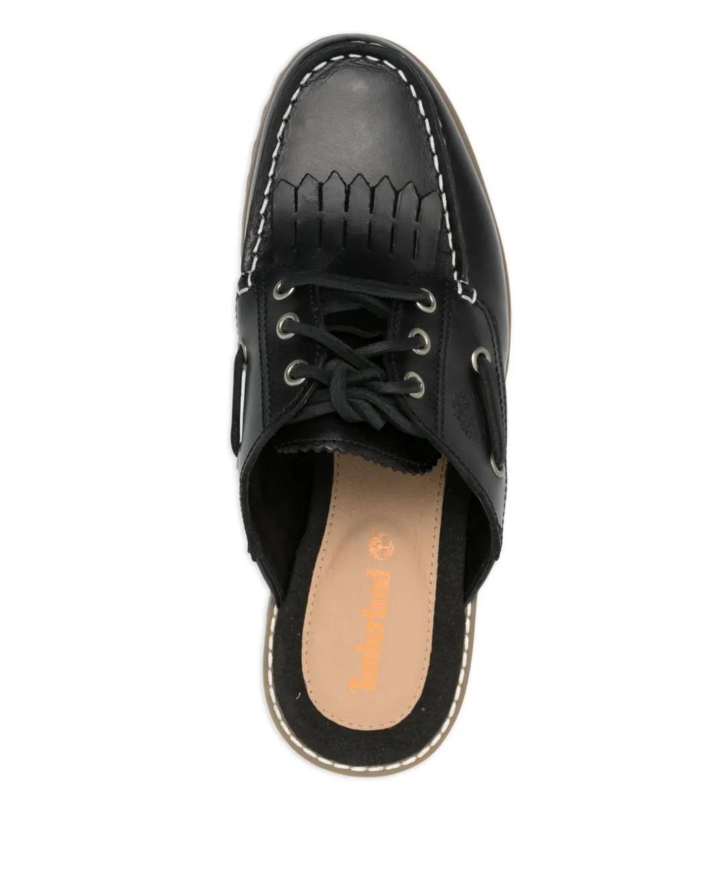 Timberland Black Mules With Lace-Up