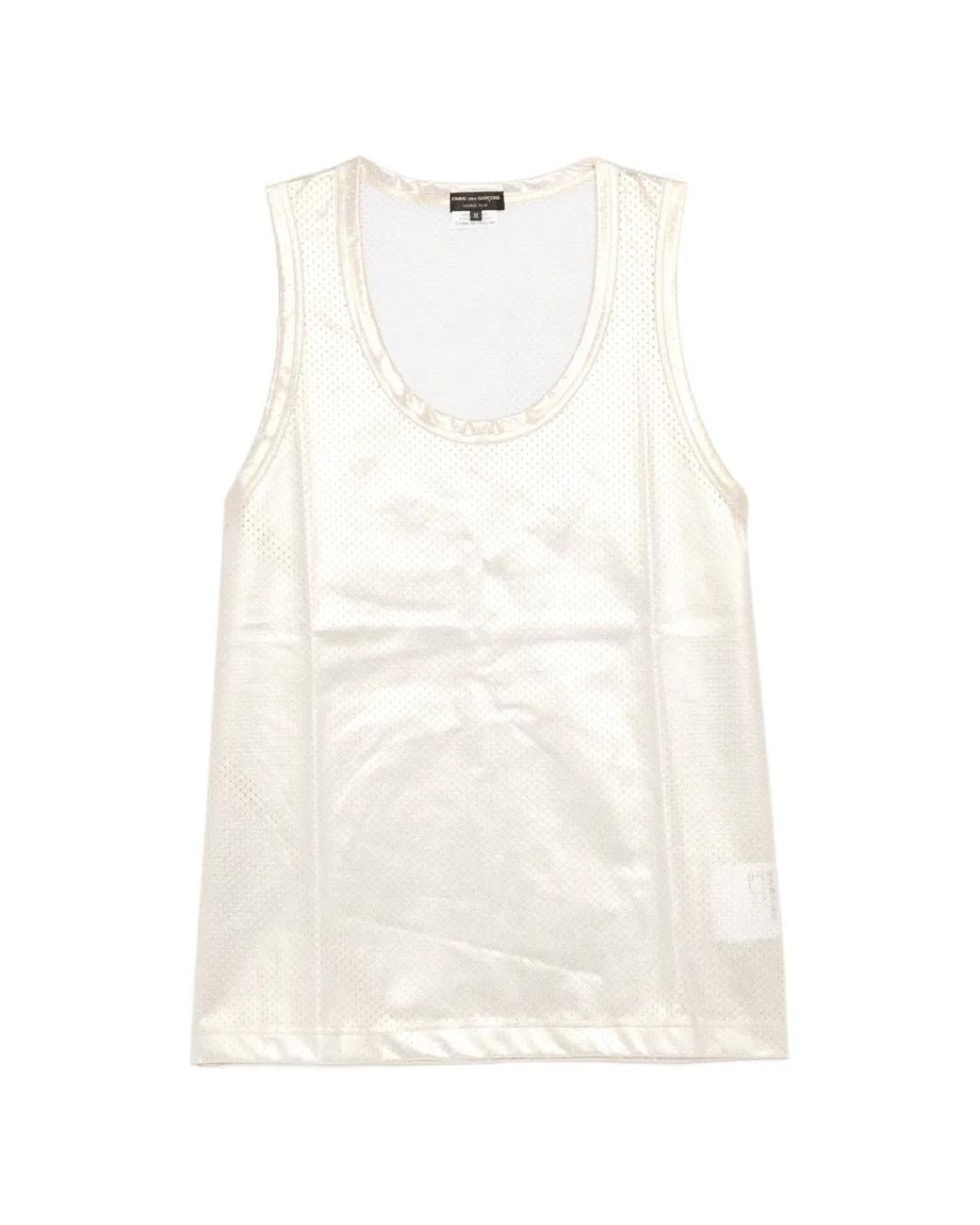 Comme des Garçons White Metallic Mesh Vest for men