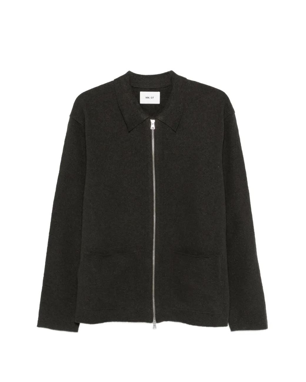 NN07 Black Cardigan Jonas 6398 Zippé for men