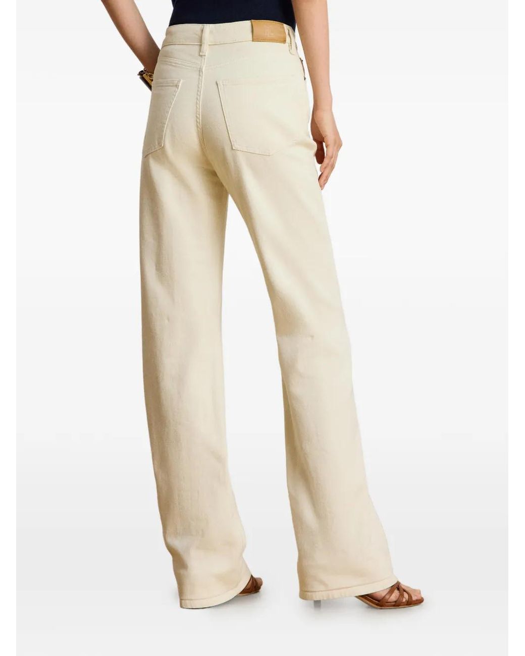 Ralph Lauren White High-Rise Straight-Leg Jeans