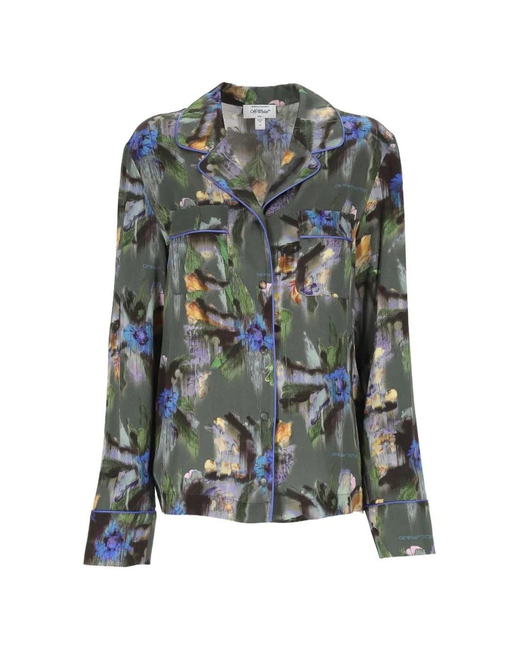 Off-White c/o Virgil Abloh Green Floral-Print Shirt
