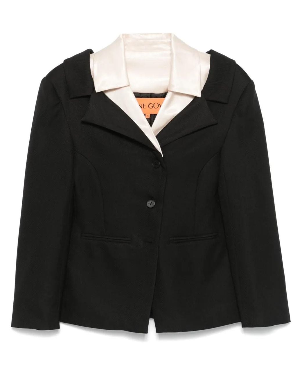Stine Goya Black Double-Collar Tailored Jacket