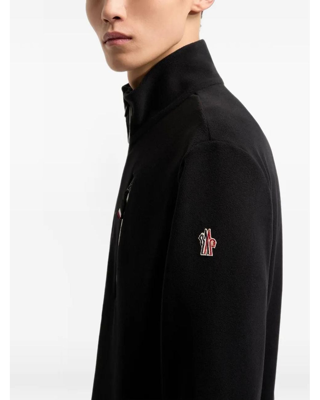 Moncler Black Half-Zip Fleece Sweatshirt for men