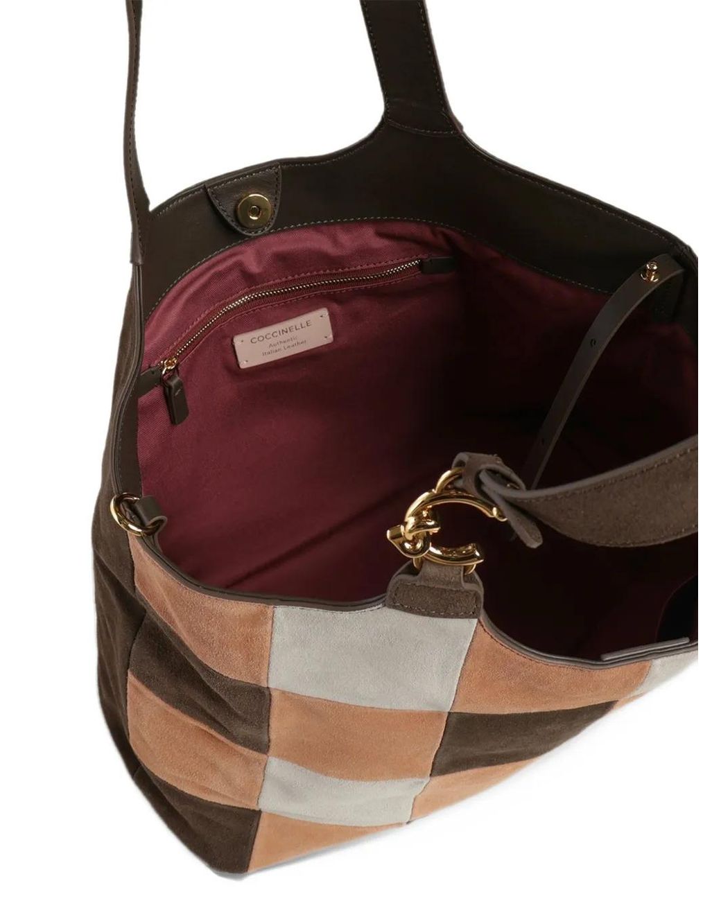 Coccinelle Brown Patchwork Shoulder Bag