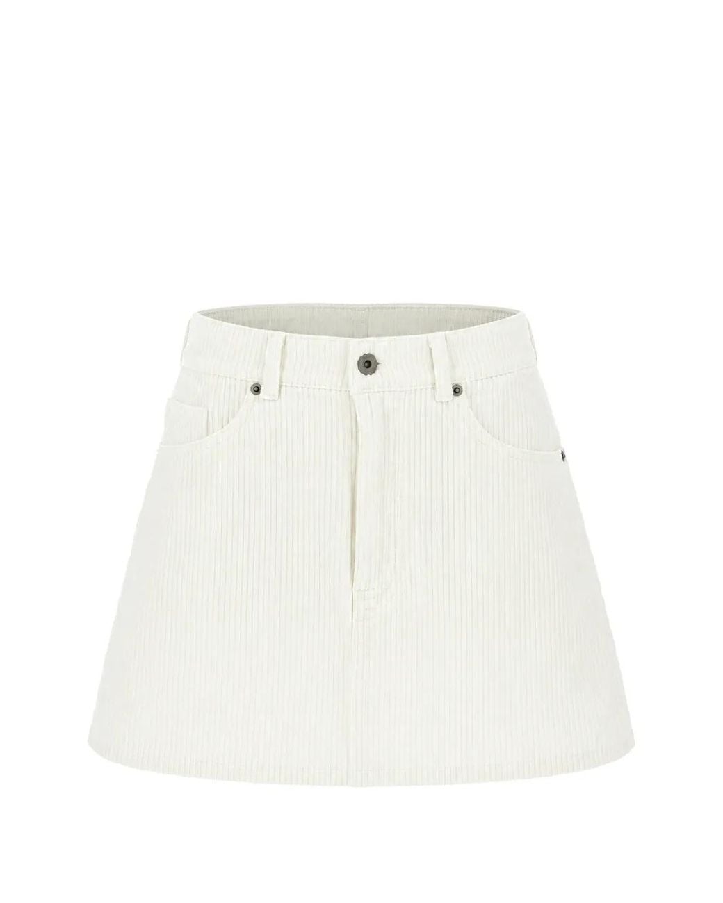 TRUE AVENUE White Corduroy Mini Skirt